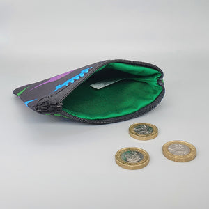 Dinosaurs purse with green lining