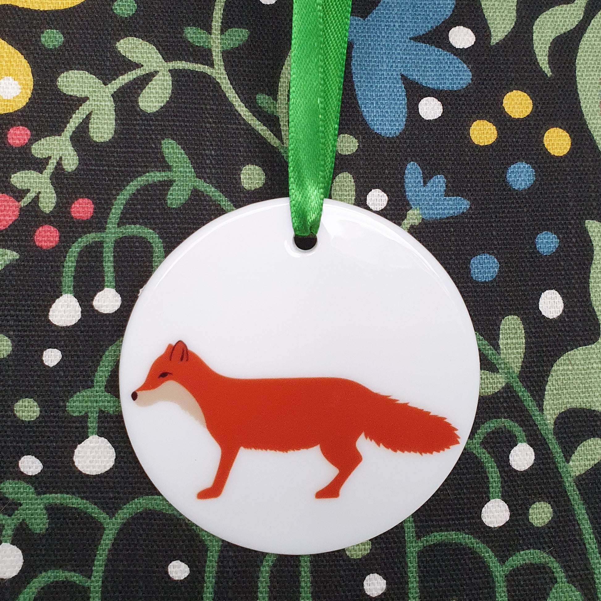 Fox ceramic hanging decoration