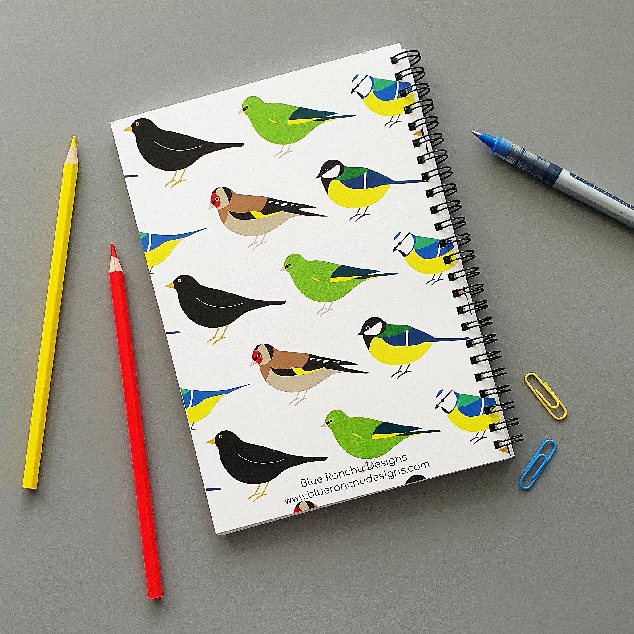 Garden Birds A5 wire bound notebook