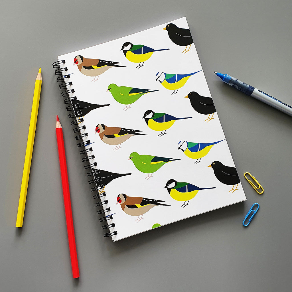 Garden Birds A5 wire bound notebook