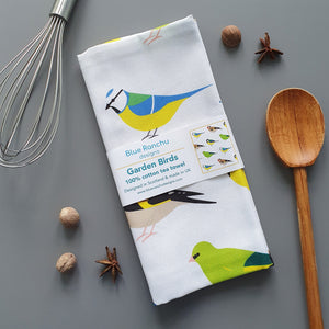 Garden Birds Tea Towel folded