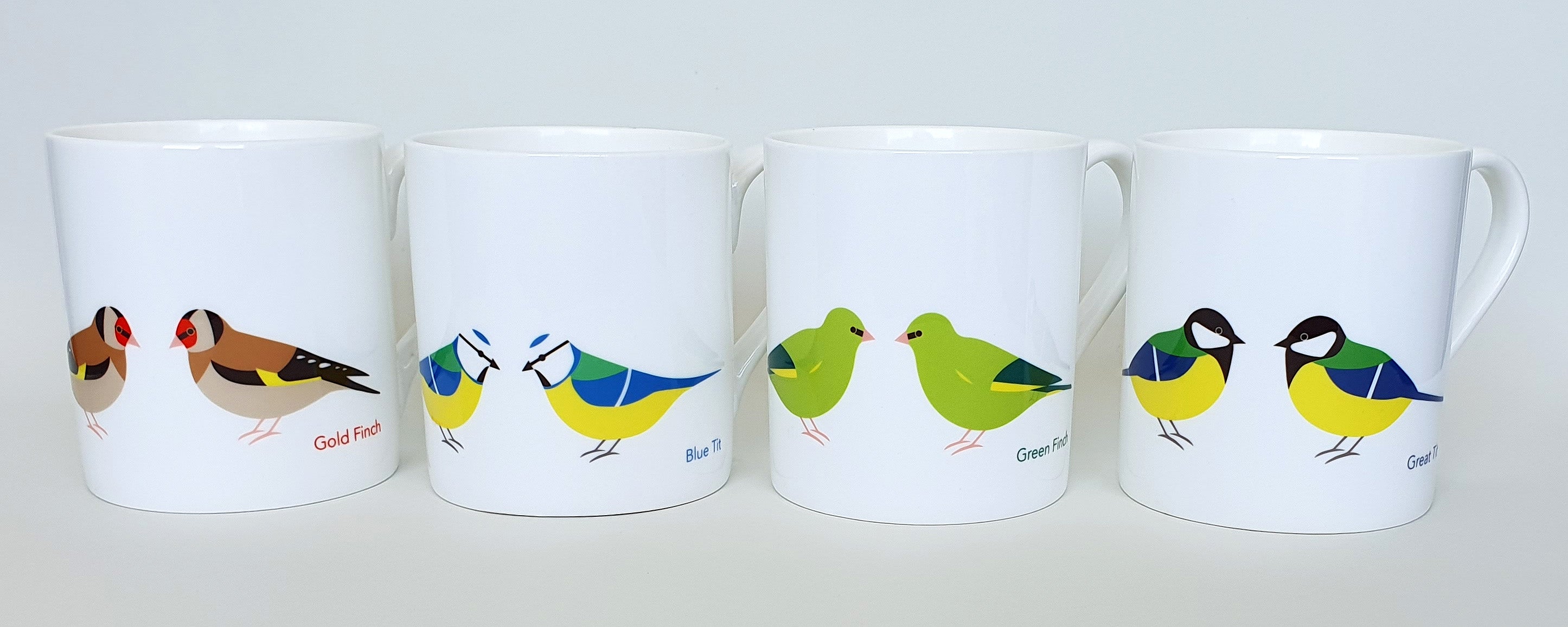 Set of 4 Garden Birds mugs