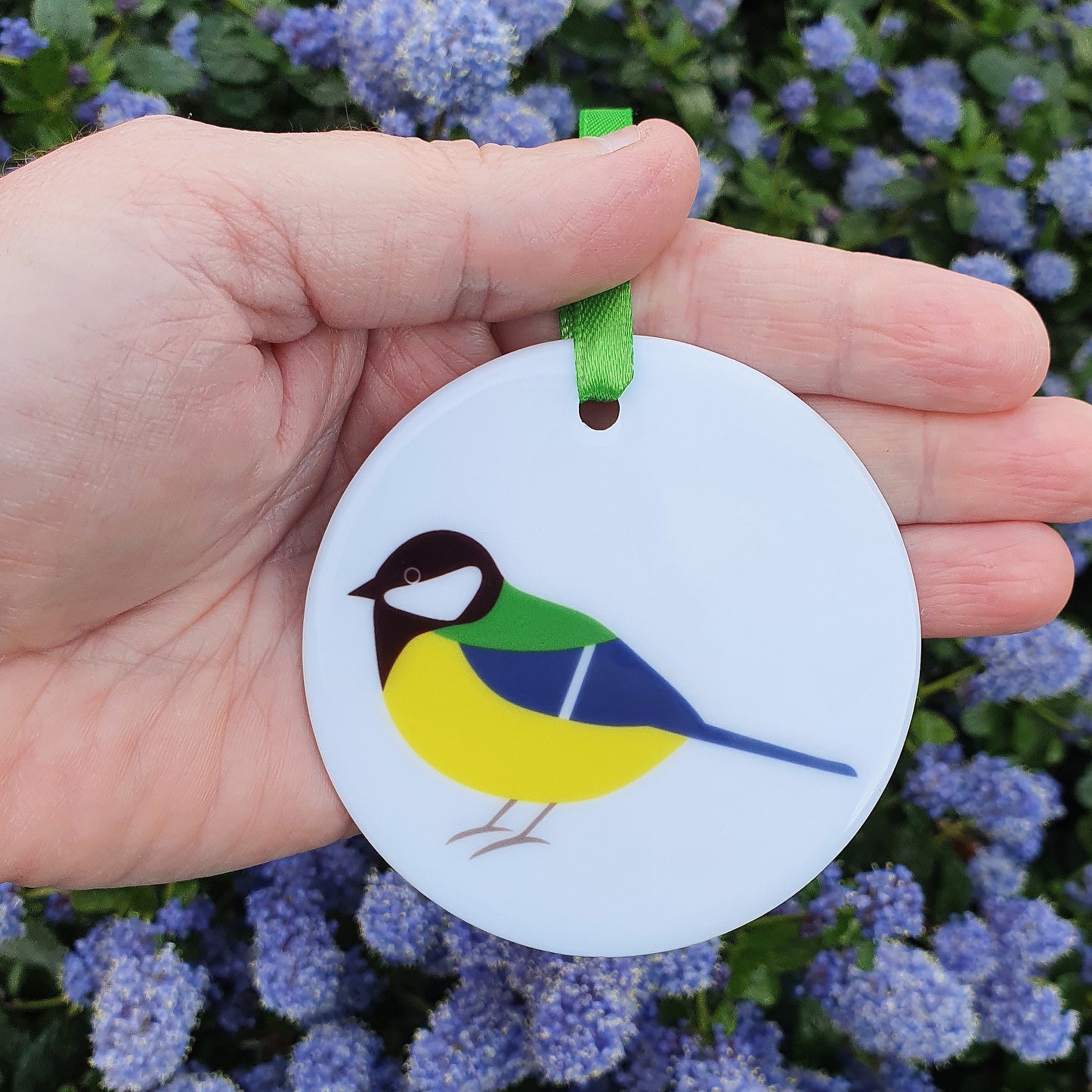 Great Tit ceramic hanging decoration 