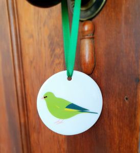 Greenfinch ceramic hanging decoration