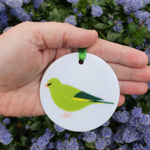 Greenfinch ceramic hanging decoration