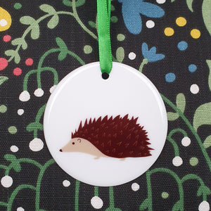 Hedgehog ceramic hanging decoration