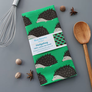 Hedgehog Tea Towel folded