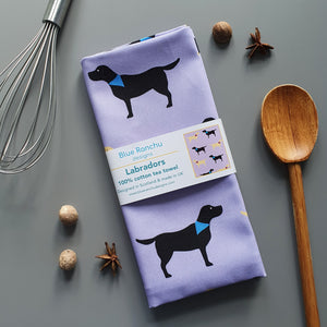 Labradors Tea Towel folded