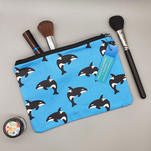 Orca whale make-up bag