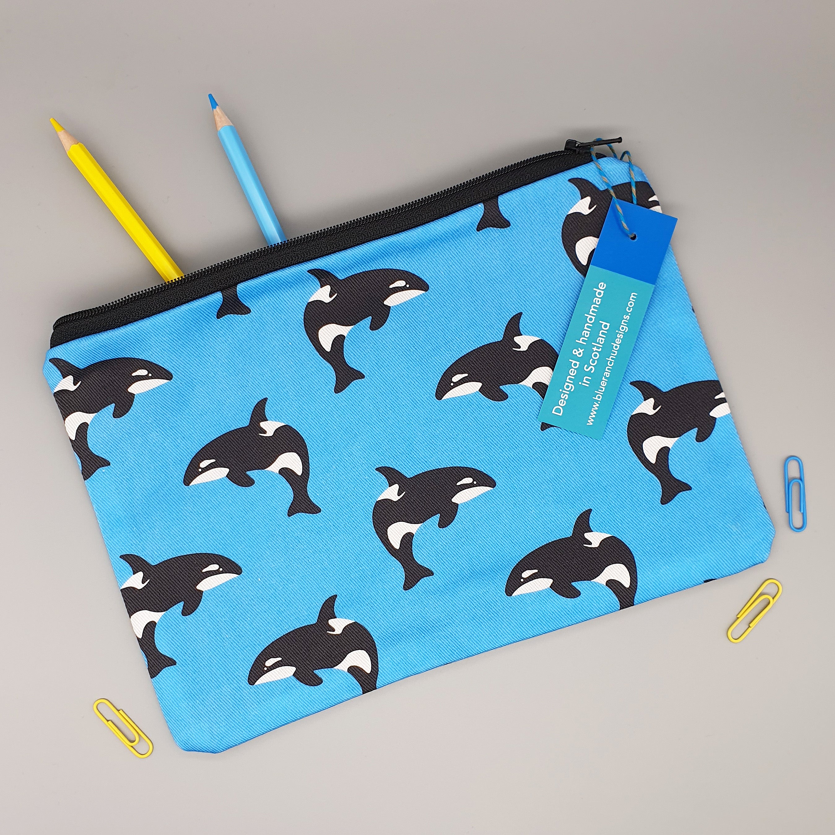 Orca whale pencil case
