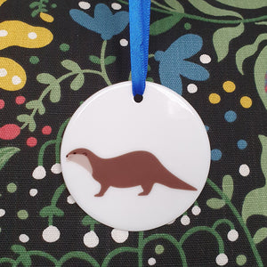 Otter ceramic hanging decoration