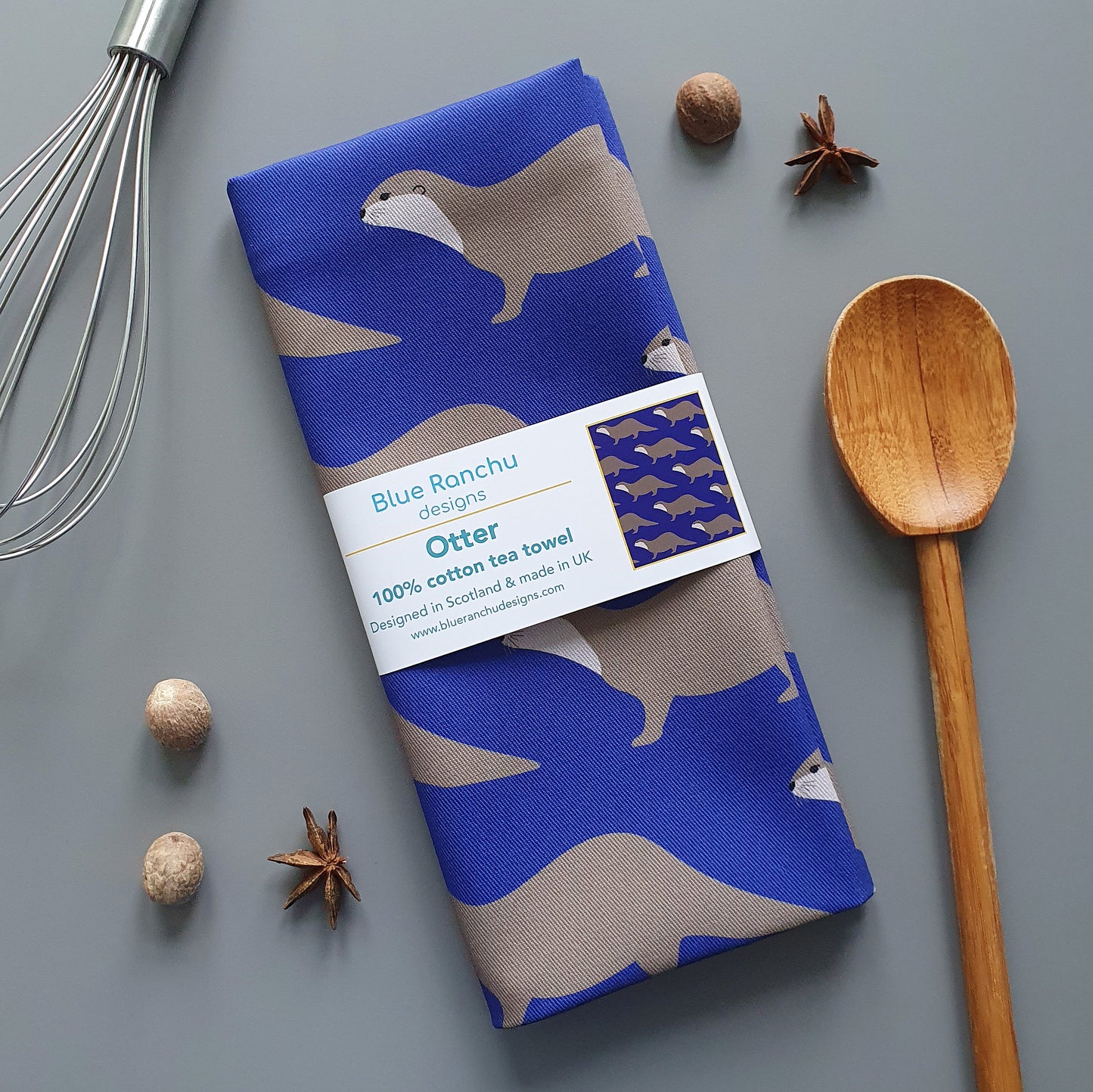 Otter Tea Towel folded