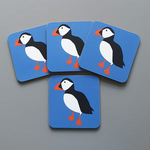 Set of 4 Puffin coasters
