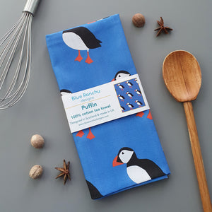 Puffin Tea Towel folded