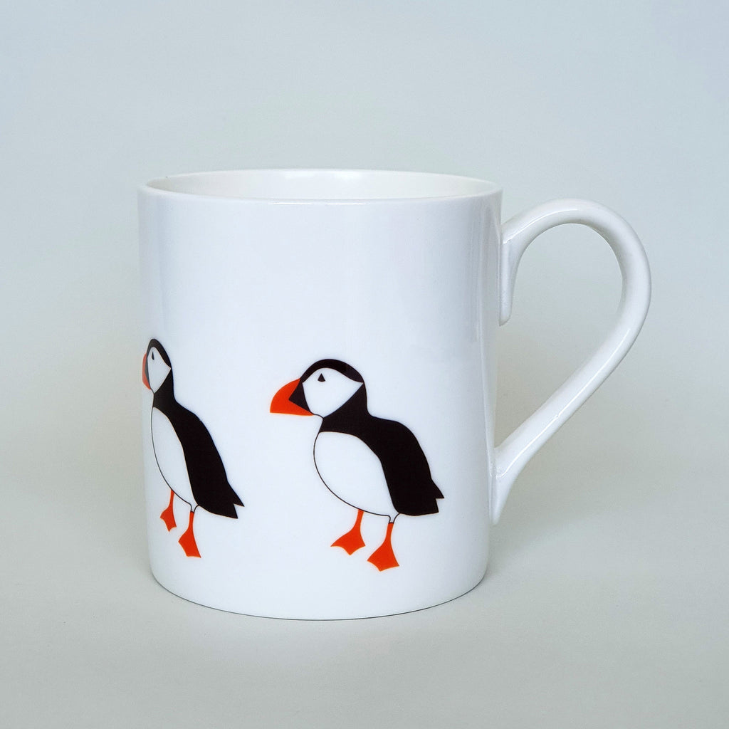 Puffin bone china mug