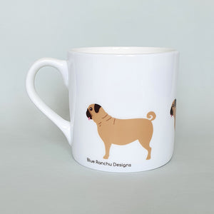 Pug large bone china mug