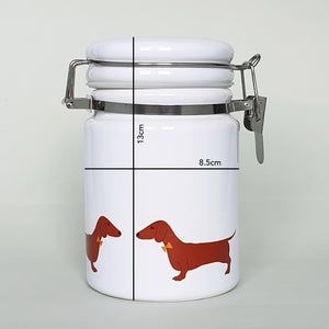 Red Dachshund Ceramic Storage Jar