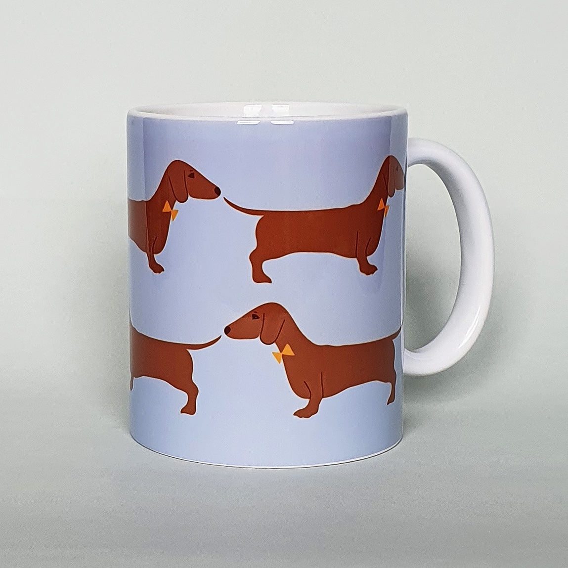 Red Dachshund earthenware mug