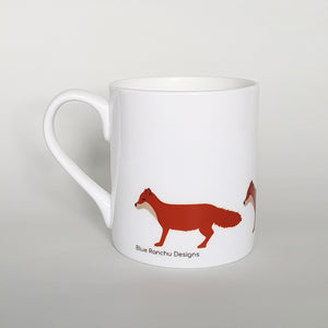 Red Fox bone china mug