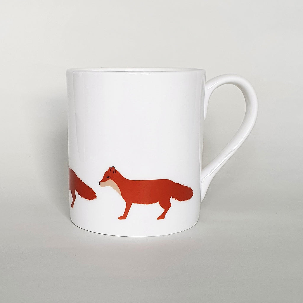 Red Fox bone china mug