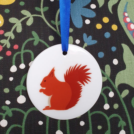 Red Squirrel ceramic hanging decoration