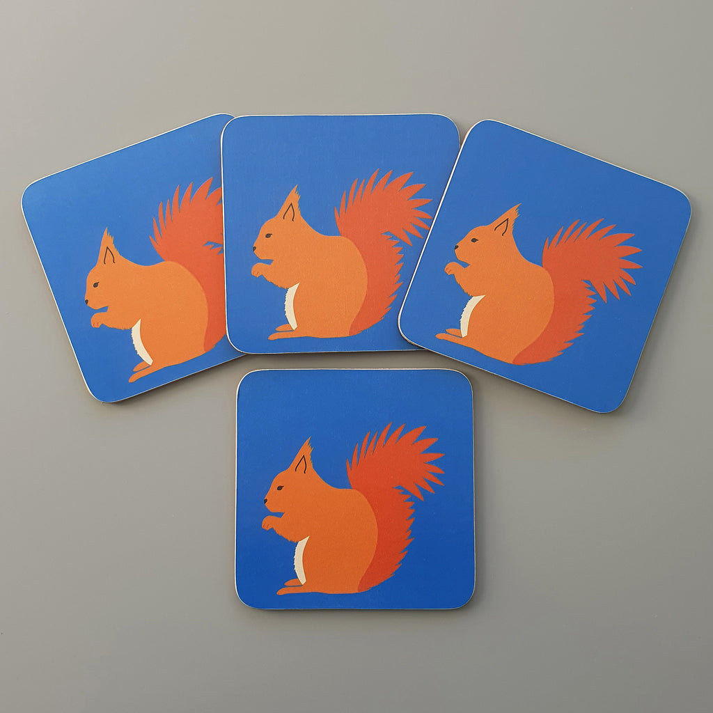 Set of 4 Red Squirrel coasters