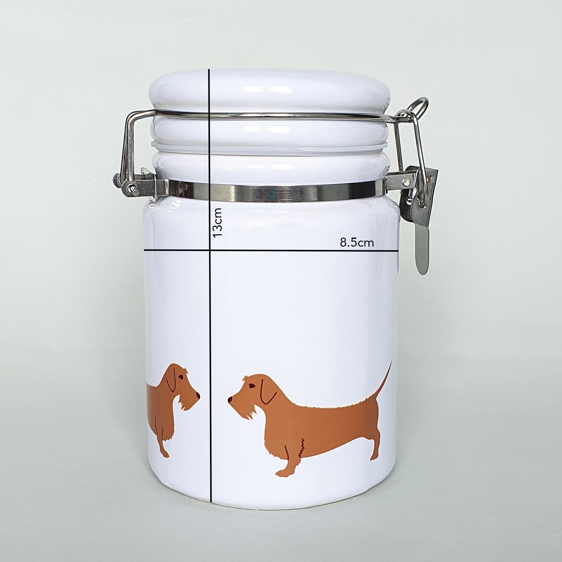 Red Wire Haired Dachshund Ceramic Storage Jar