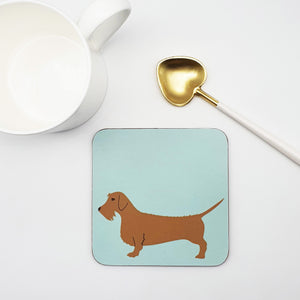 Red Wire Haired Dachshund coaster
