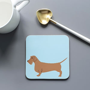 Red Wire Haired Dachshund coaster