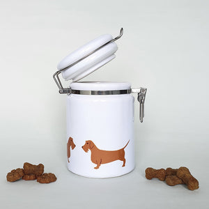 Red Wire Haired Dachshund Ceramic Storage Jar