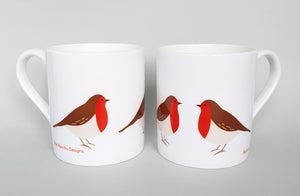 Robin bone china mug set