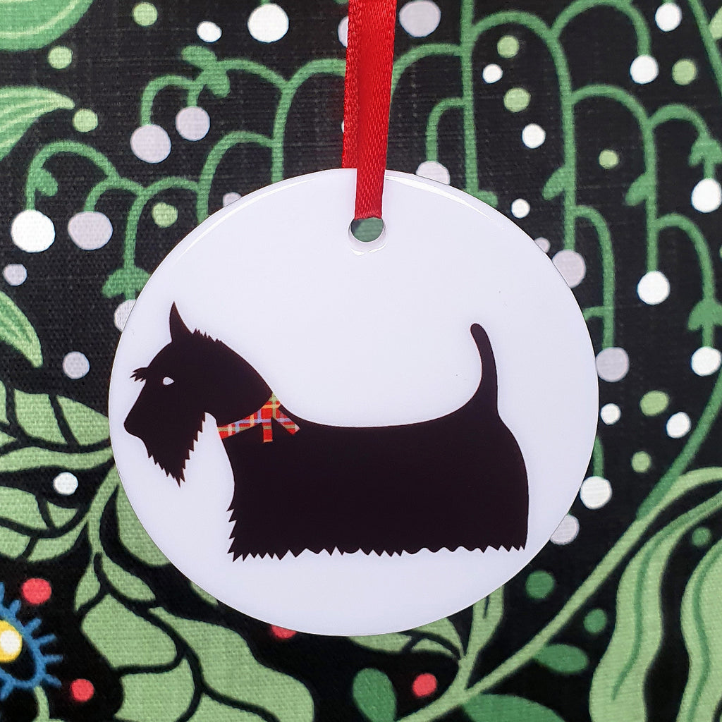 Scottie ceramic hanging decoration