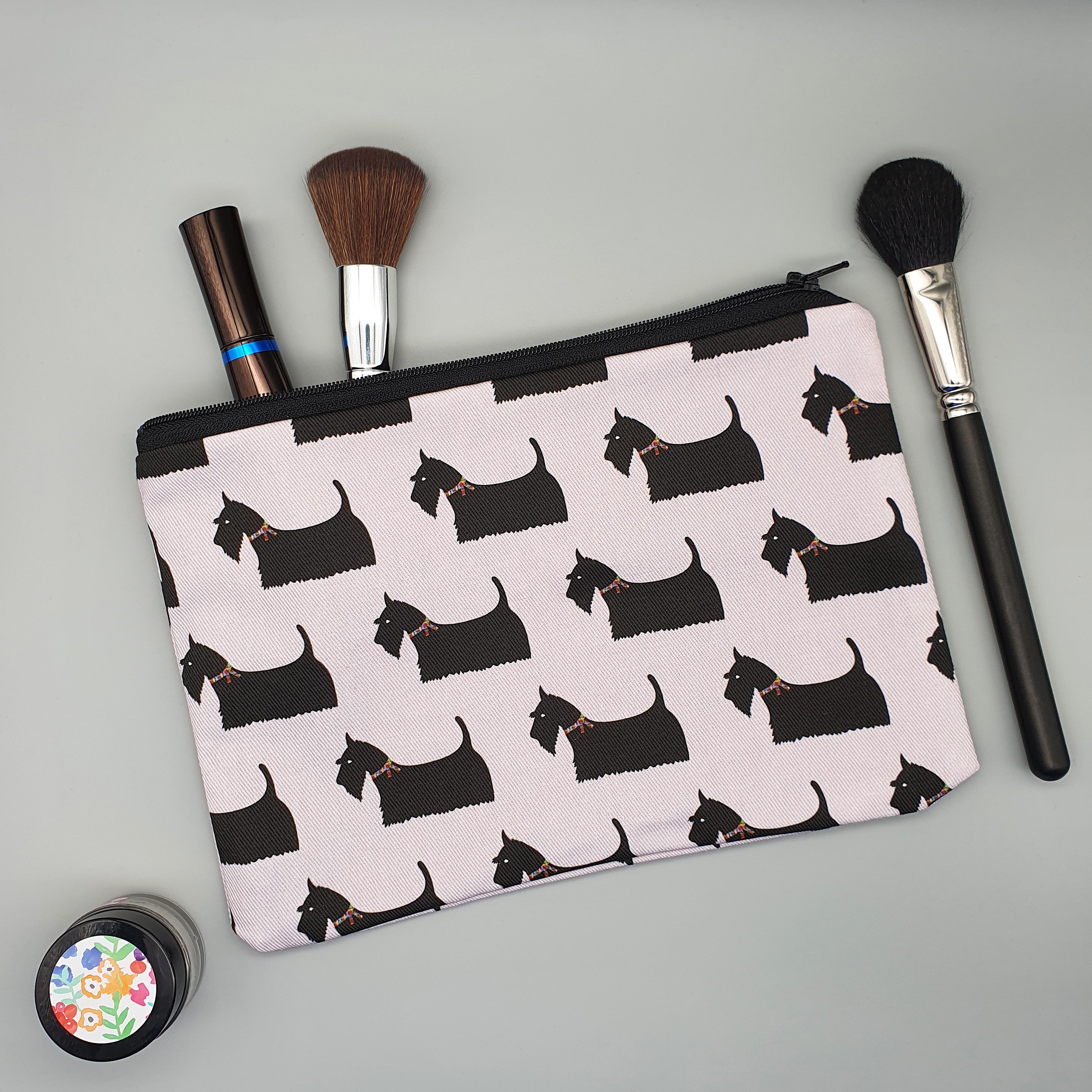 Scottish Terrier cotton accessories bag as makeup bag