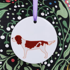 Springer Spaniel ceramic hanging decoration