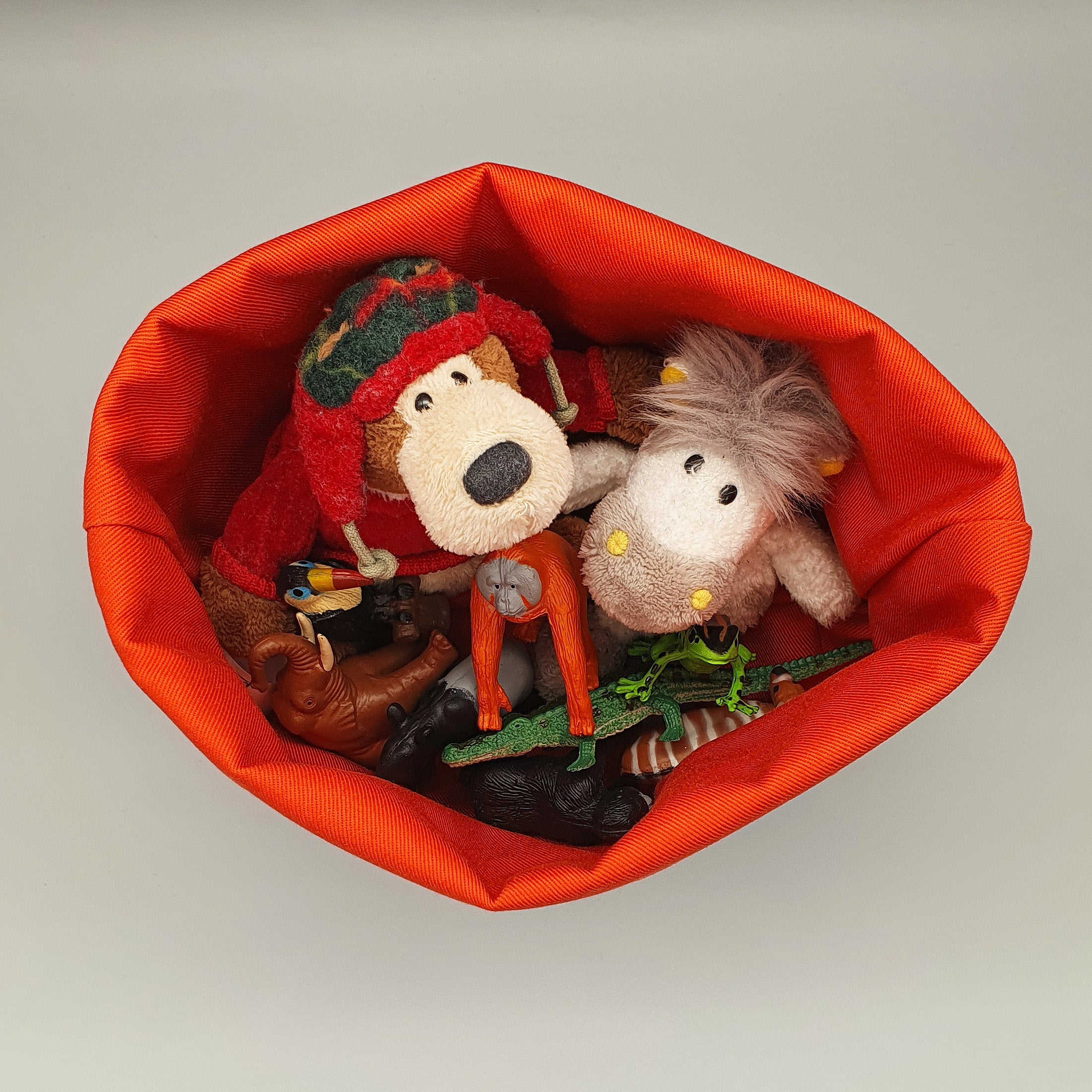 Red Squirrel Fabric Storage Basket storing toys