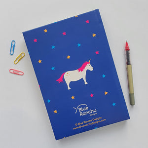 Unicorn A5 notebook back cover