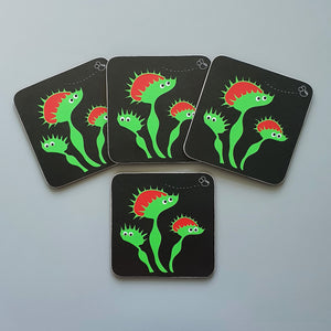 Venus Fly Trap set of 4 coasters