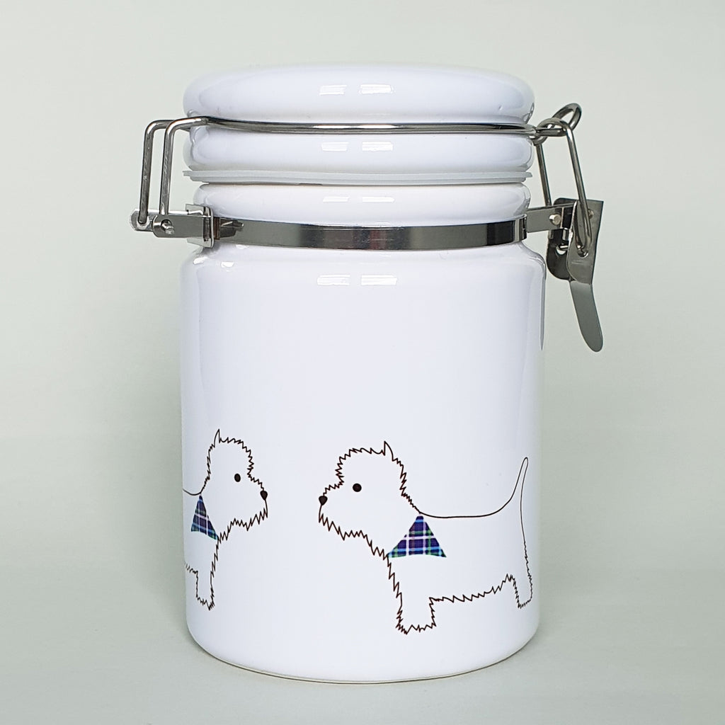 Westie ceramic storage jar