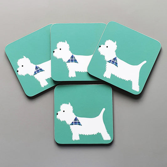 Westie set of 4 coasters