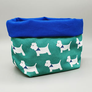 Westie fabric storage basket