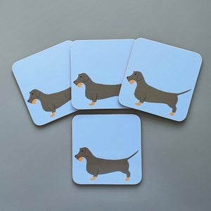 Wire Haired Dachshund coaster set of 4